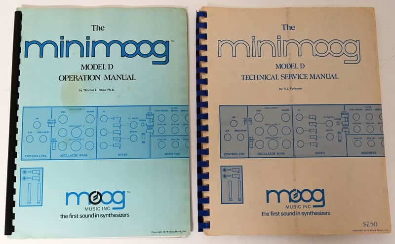 Moog Minimoog Model D original Owners and Service manual, free EU shipping.