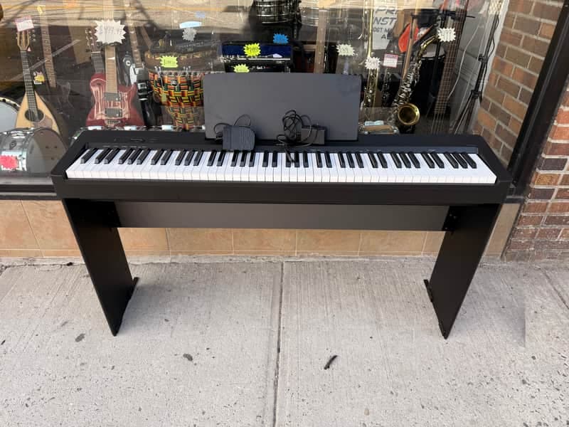 Yamaha P-143 88-Key Digital Piano – Black w/ Stand, Sustain Pedal & Power Supply