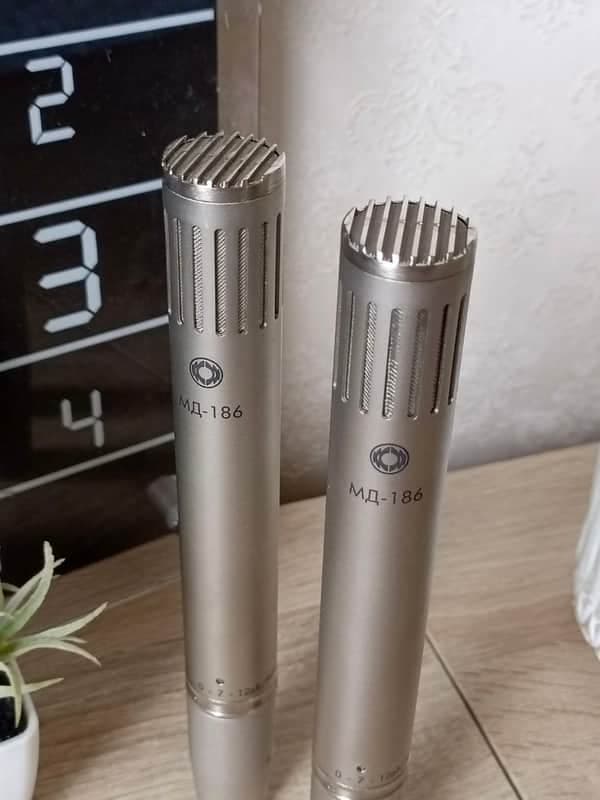 Pair of vtg dynamic Microphone Oktava MD-186 2000 XLR (AKG D224 clone) #122 #130