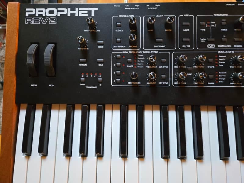 Sequential Prophet Rev2 61-Key 8-Voice Polyphonic Synthesizer 2018 - Present - Black with Wood Sides