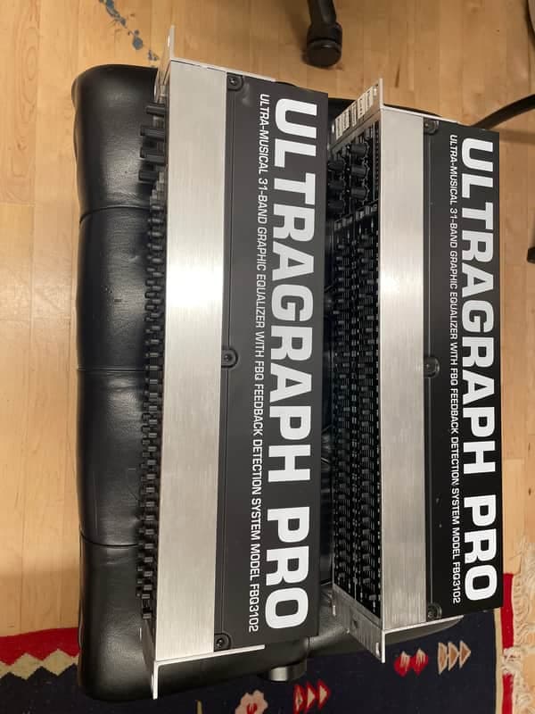 TWO UNITS!! Behringer Ultragraph Pro FBQ3102 31-Band Stereo Graphic EQ 2000s - Black