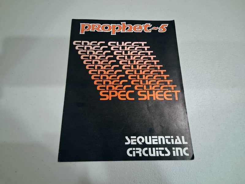 Vintage Sequential Circuits Prophet 5 Spec Sheet