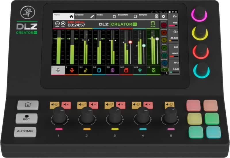 Mackie DLZ Creator XS Adaptive Digital Mixer for Podcasting, Streaming and YouTube with User Modes, Mix Agent Technology, Auto Mix, Onyx80 Mic Preamps
