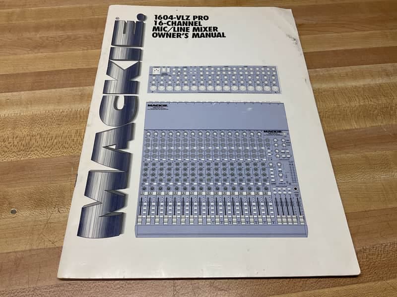 Mackie 1604-VLZ PRO 16-Channel Mic/Line owner’s manual
