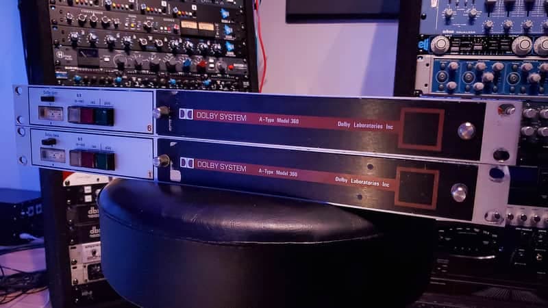 Pair of Dolby A-Type 360, brother of the 361 with Cat 22 card