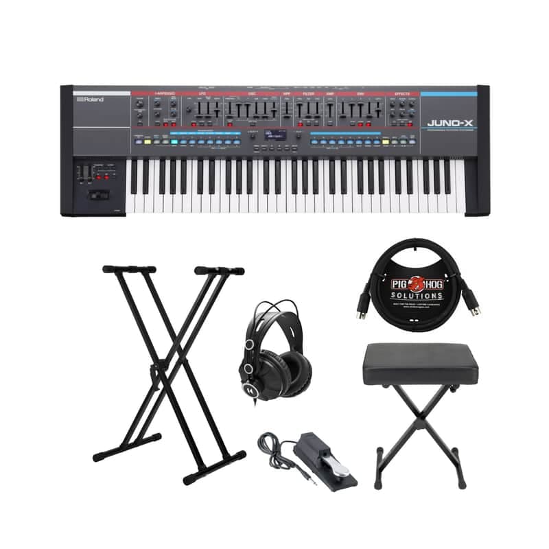 Roland Juno-X Programmable Polyphonic Keyboard Synthesizer with Accessories