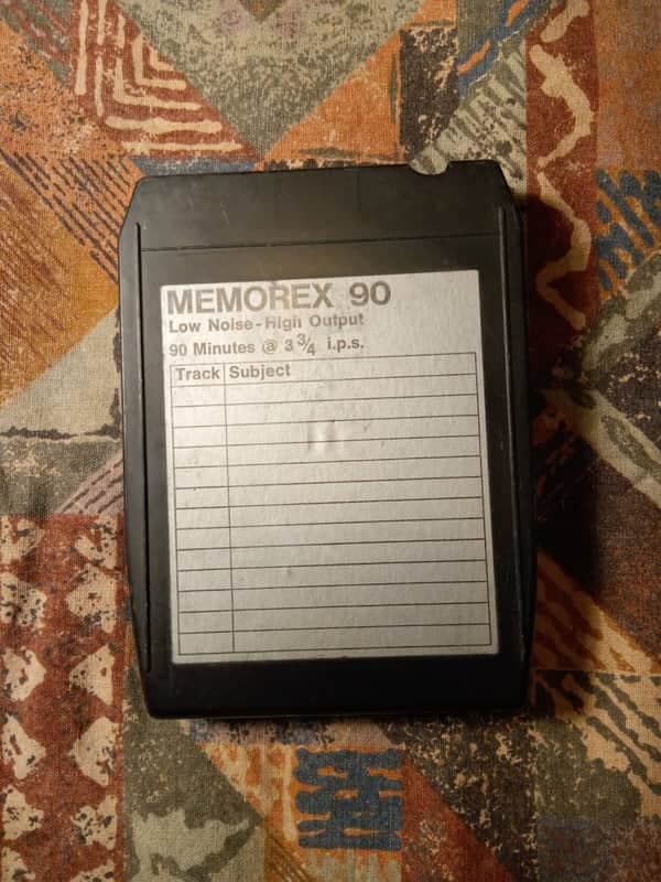 Vintage Memorex 8-Track Cartridge Blank Recording Tape 90 Mins