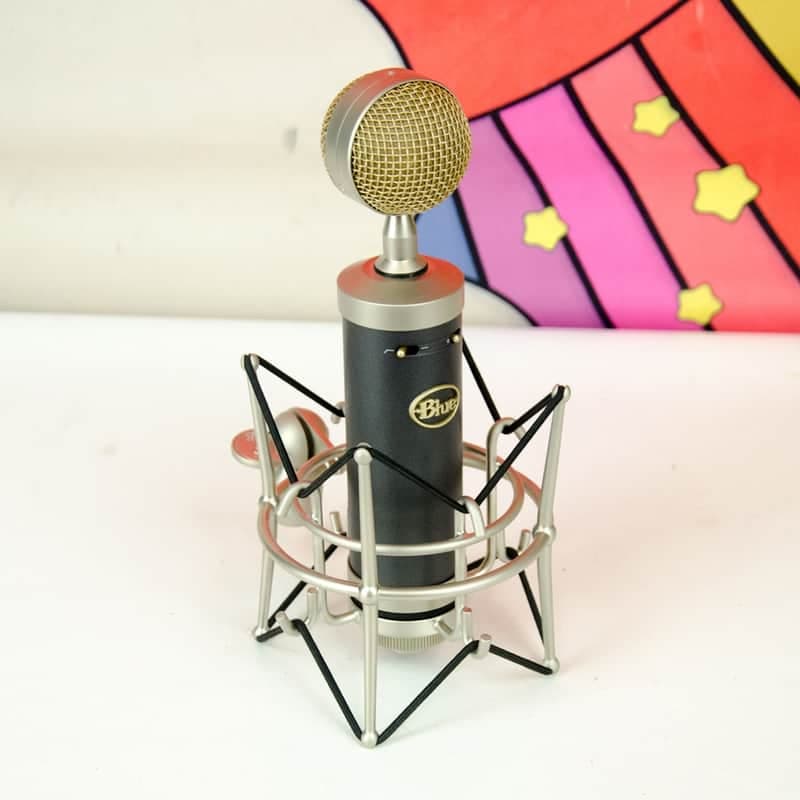 Used Blue Baby Bottle Large Diaphragm Cardioid Condenser Microphone, Dark Blue, Shock Mount