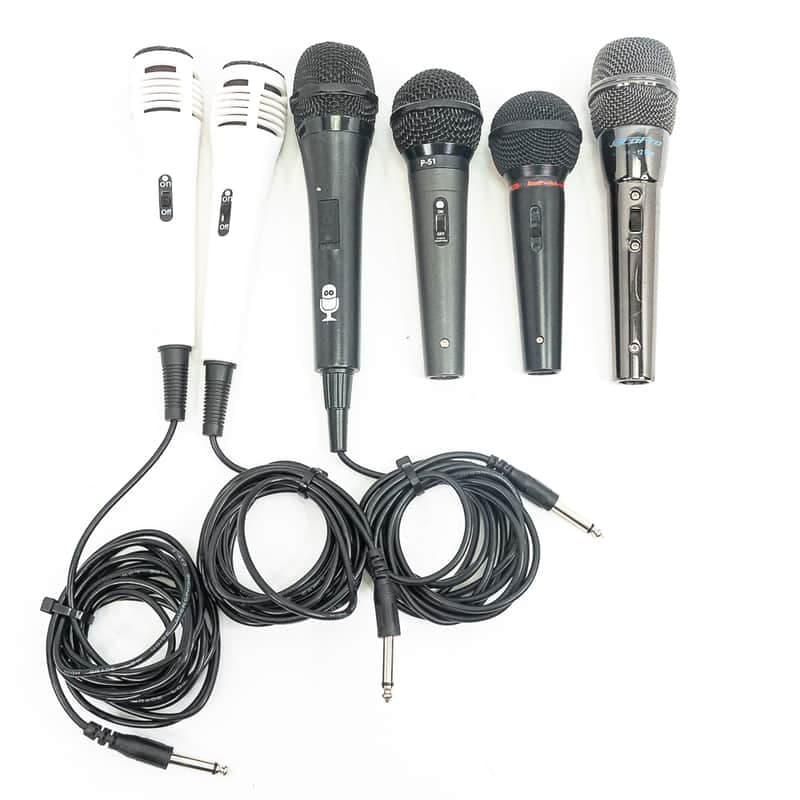 Set of 6 Lo-Fi Karaoke DJ Microphones Fender P-51 Audio-Technica VocoPro