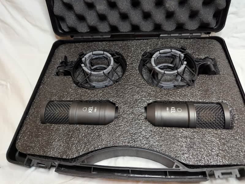 KEL Audio HM-1 Condenser Microphone Pair w/ Shockmounts & Case