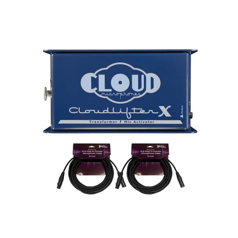 Cloud Microphones Cloudlifter CL-X Transformer Mic Activator Ultra-Clean Microphone Preamp Gain Bundle with XLR Cables (3 Items)