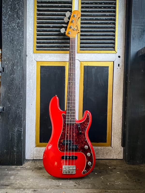 1969 Fender Precision Bass PJ Specs Fiesta Red Refin w/ OHSC Cheney England