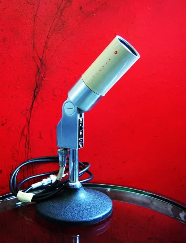 Vintage RARE 1960's Turner 466 dynamic microphone High Z Satin Chrome w XLR cable 33D 22D 77A # 4