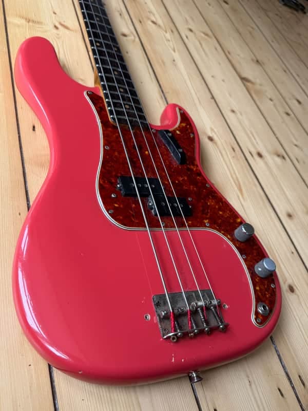 1963 Fender Precision Bass Guitar Fiesta Red