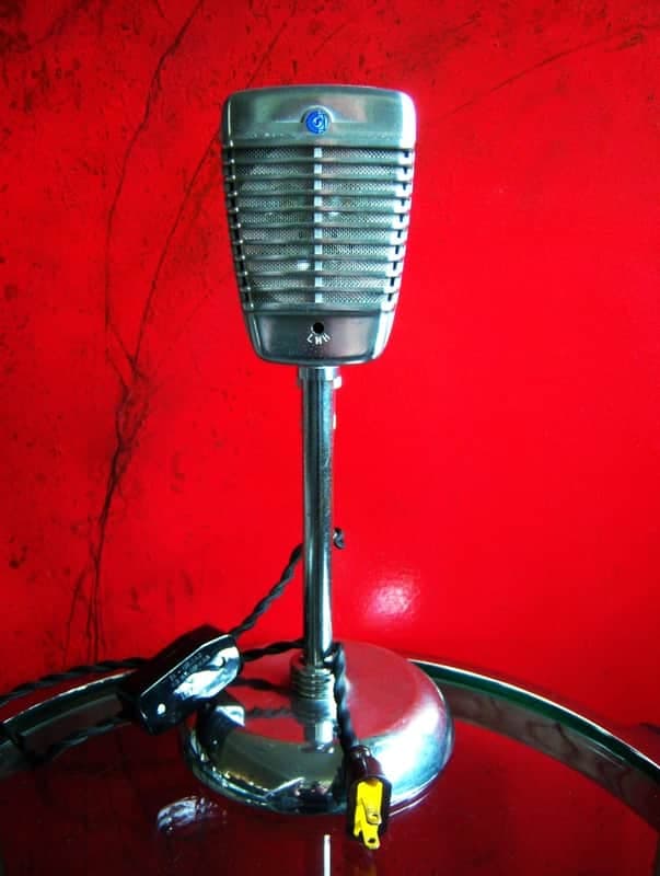 Vintage 1940's Shure 51 dynamic microphone mod / LED light lamp w cable 55 55S Nat King Cole # 1