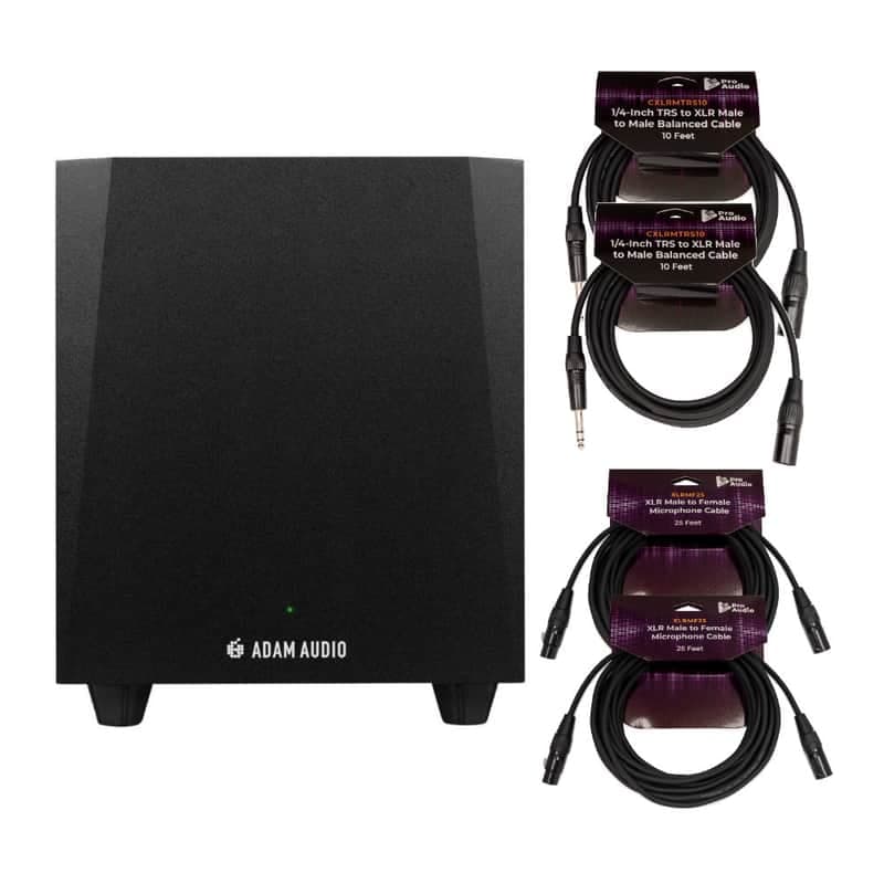 Adam Audio T10S 10 Inch Powered Studio Subwoofer with Accessory Bundle