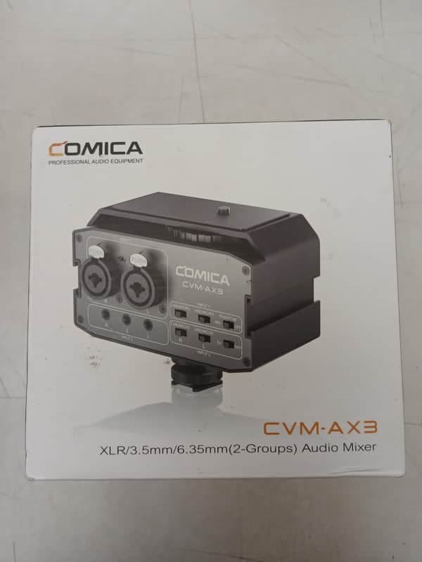 Used Comica CVM-AX3 XLR/3.5 2 Dual Channel Mixer for DSLR Cameras