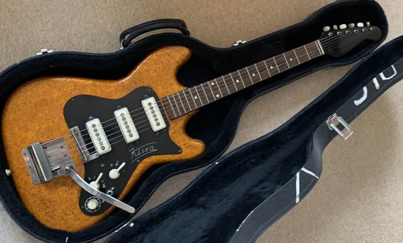Klira electric guitar 3 Pickup Germany 1960s Gold Fleck