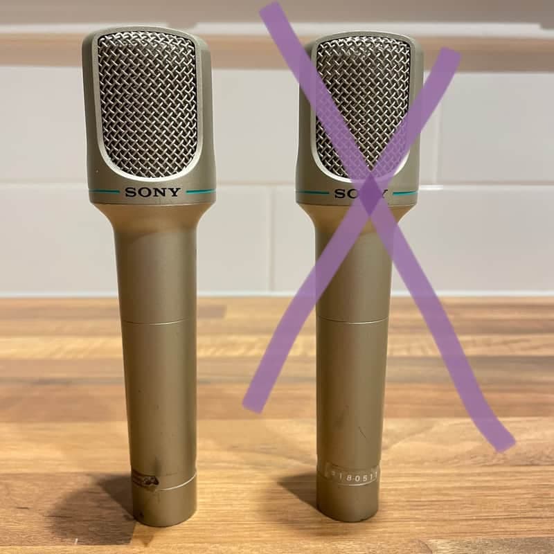 2x Sony F-760 80s Vintage Dynamic Microphone