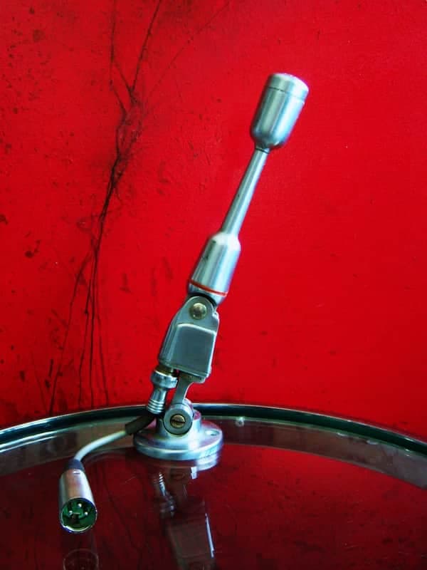 Vintage 1950's Turner 95 / 95D dynamic microphone Satin Chrome High Z harp mic w cable & stand Shure Ampex