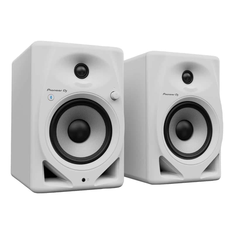 Pioneer DJ DM-50D-BT-W 5" White Desktop Monitor Speakers with Bluetooth - Open Box Mint