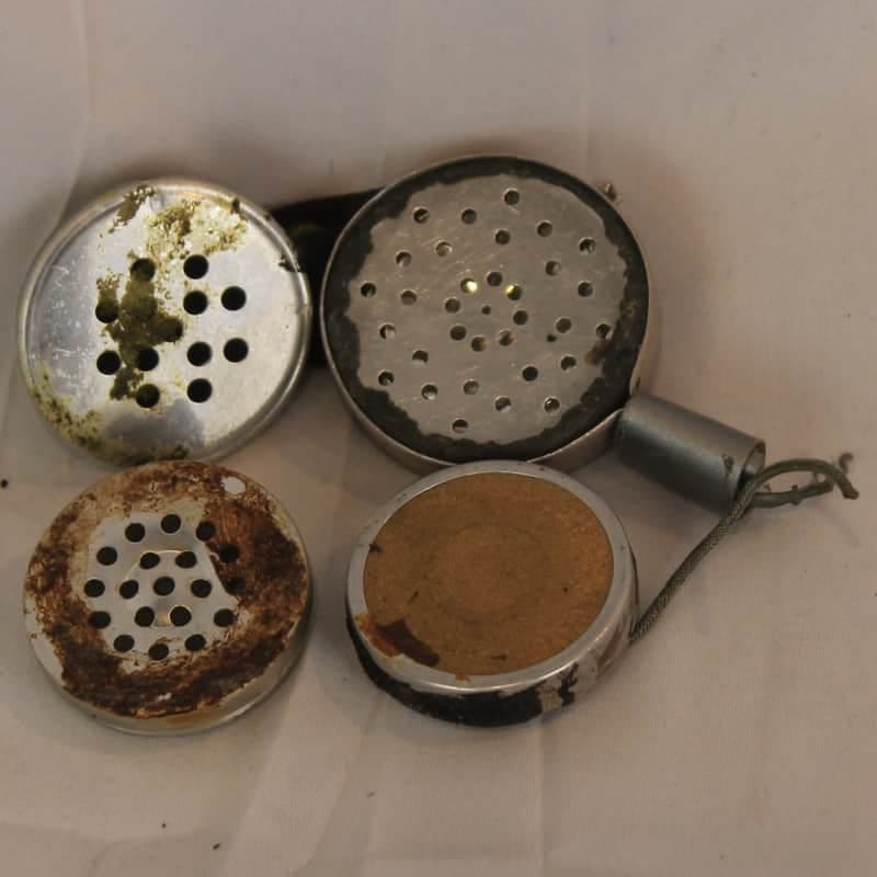 Lot of Four Vintage Accordion Lapel Hook Microphones Various Brands (Clevite, Brush, Shure)
