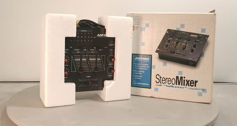 Audio-Technica AM150 Stereo Mixer DJ Phono Talkover Crossfader Vintage