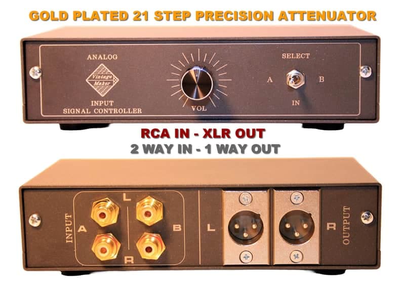 2-Way RCA to XLR Analog Audio Studio Signal Line Precision Monitor Controller