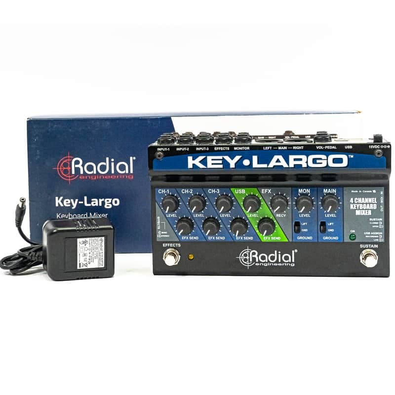 Radial Key-Largo Keyboard Mixer – Balanced DI Outs – USB Interface – Box & PSU
