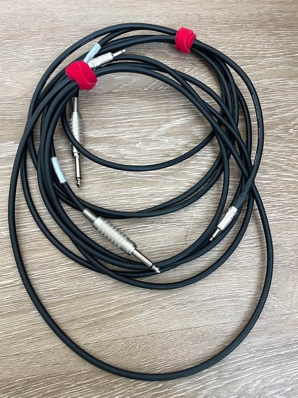 Canare SC10SM Audio Cable Canare Star-Quad 1/4 TS Mono Male to 3.5mm TS Mono Male Black - 10 Foot