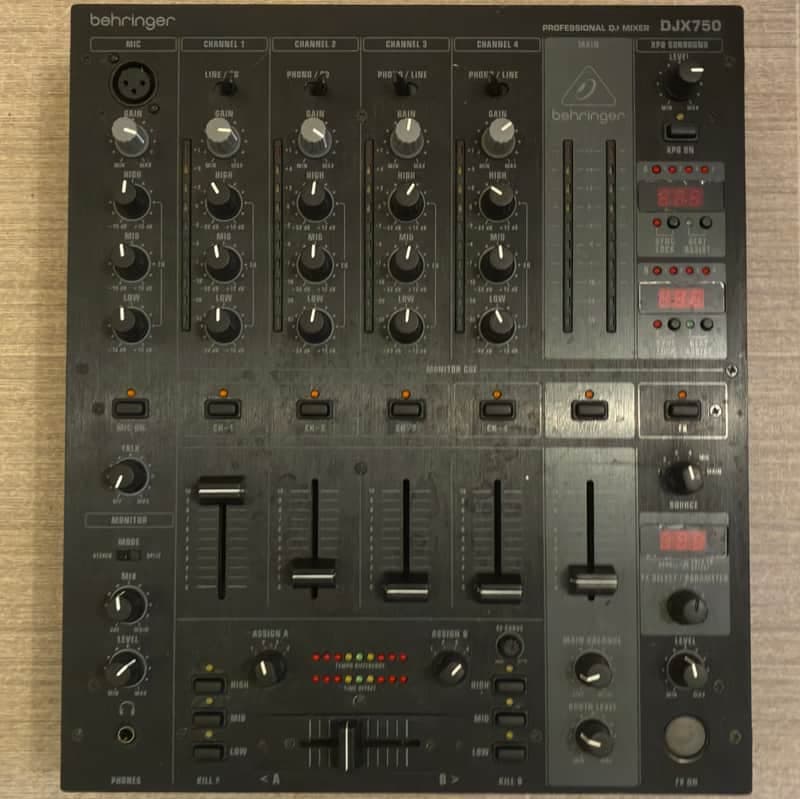 Behringer Pro Mixer DJX750 4-Channel DJ Mixer with Effects and BPM Counter 2010s - Black