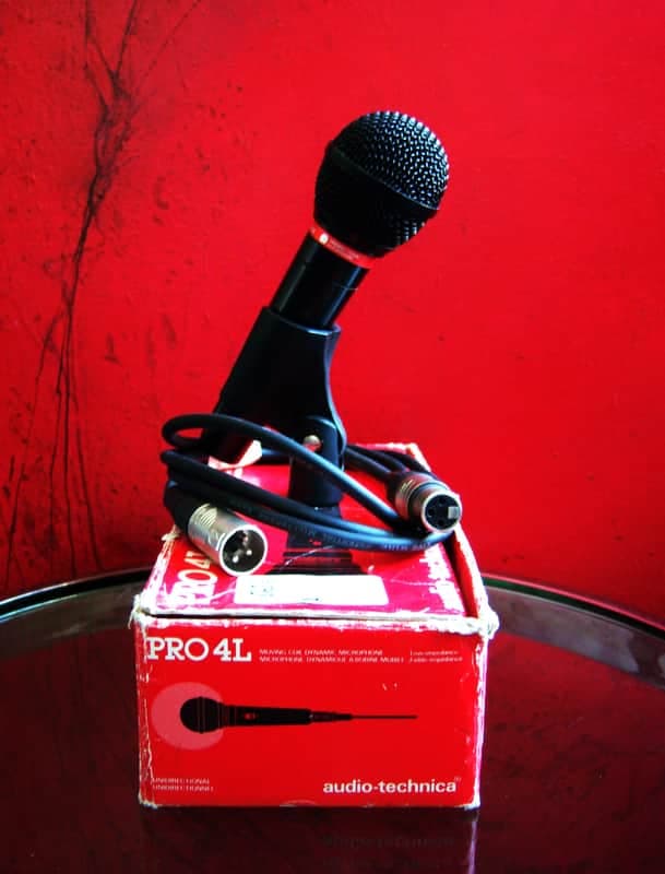 Vintage 1990's Audio-Technica Pro 4L dynamic cardioid microphone Low Z w accessories # 9
