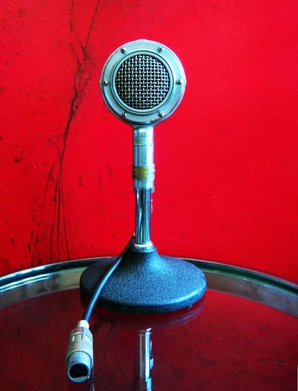 Vintage RARE 1940's Shure 70ST crystal microphone satin chrome w cable 55 5S