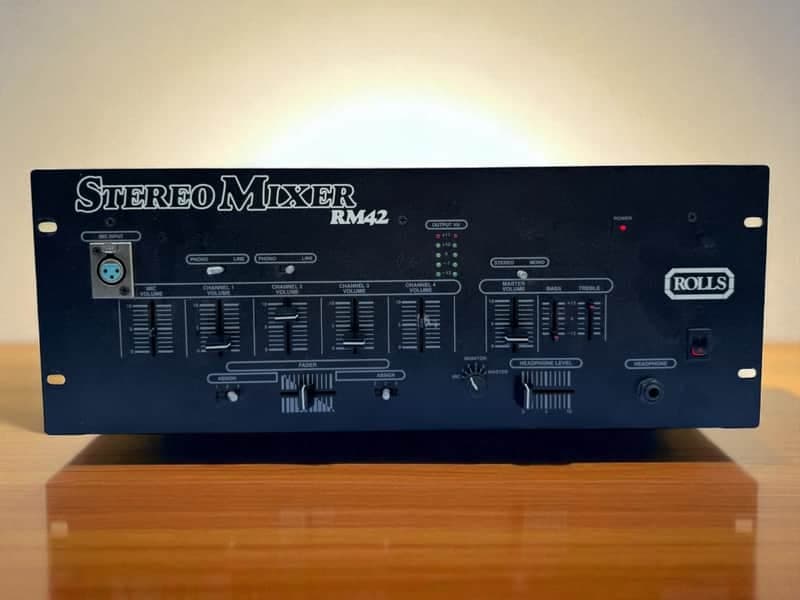 Rolls Stereo Mixer RM42 4 Channel Mixing DJ Studio Fade Audio