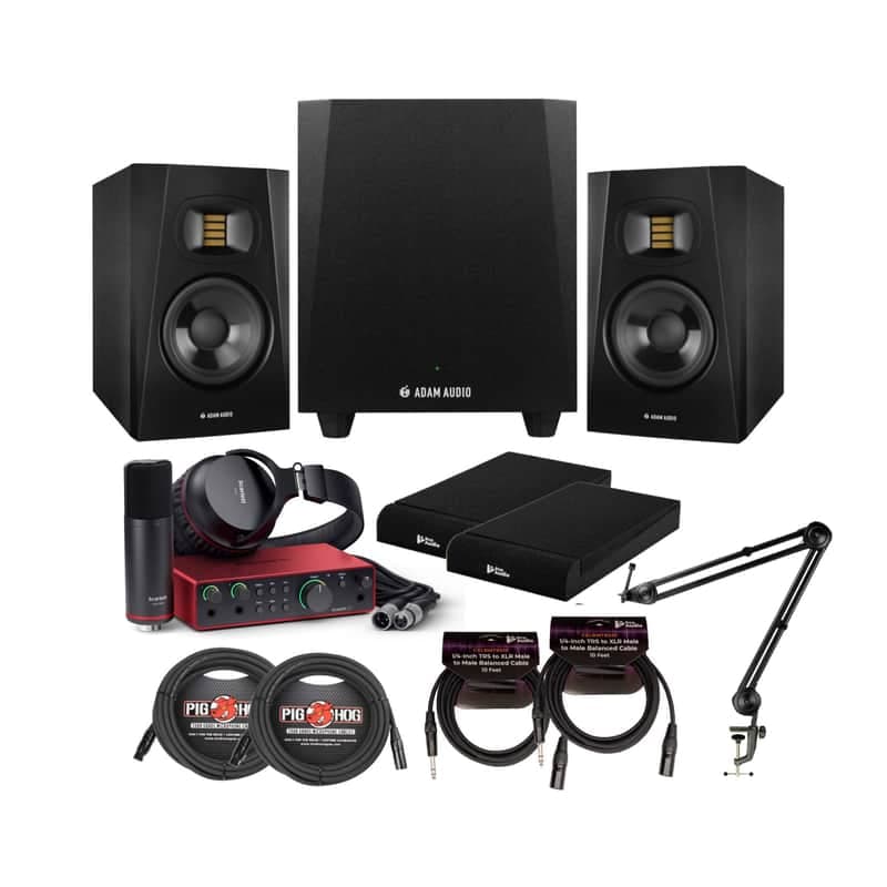 Adam Audio T5V Studio Monitor Speakers w/Powerful Active Nearfield Sound Bundle