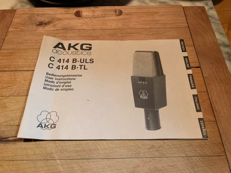 AKG C414 B- ULS/C414 TLll VINTAGE MICROPHONE MANUAL/ORIGINAL/CLASSIC/MAKE OFFER!