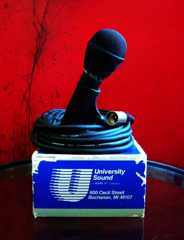 Vintage 1980's University Sound US658L / E.V 658L Cardioid Dynamic Microphone Lo Z w accessories