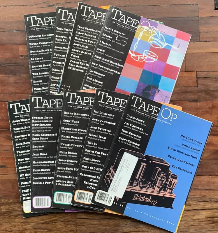 Tape Op Magazine 9 Back Issues 2000 - 2003 #16, 19, 20, 22, 25, 27, 28, 29, 35