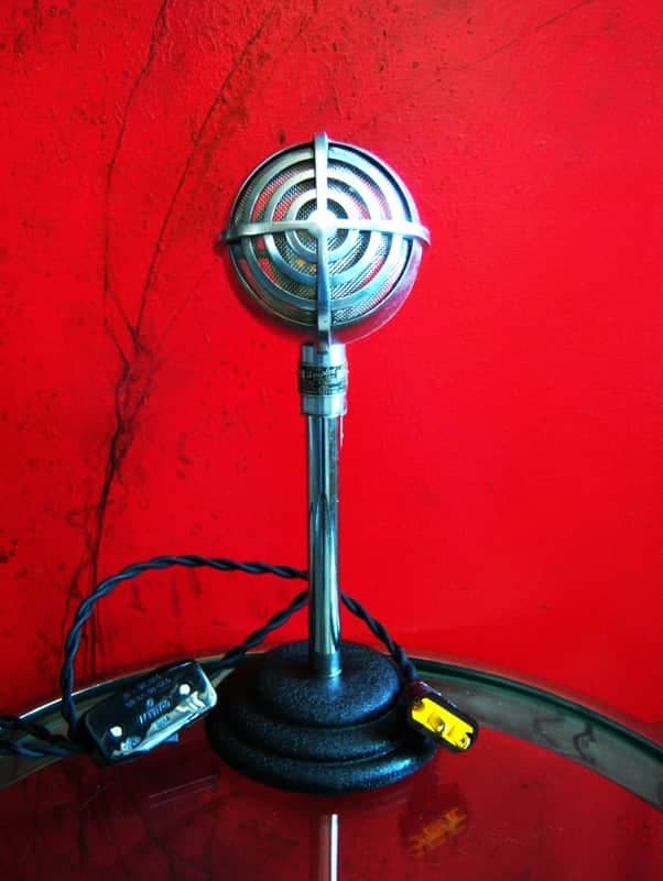 Vintage RARE 1940's Shure 9830 / 730B crystal cardioid microphone mod LED light lamp 55 55S 556S # 1
