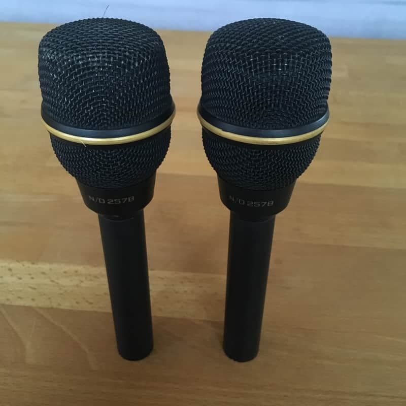 2x Electro-Voice EV ND 257 B vintage microphones (Stereo pair)