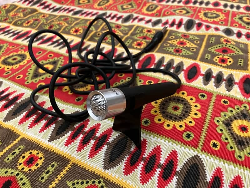rare Akai Dynamic Microphone, Vintage, 1970s, Japan, comes with stand