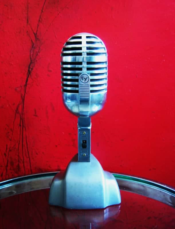 Vintage 1950's Electro-Voice 726 Cardine I Cardioid Dynamic Microphone w period 419 stand prop display repair 725 730 731