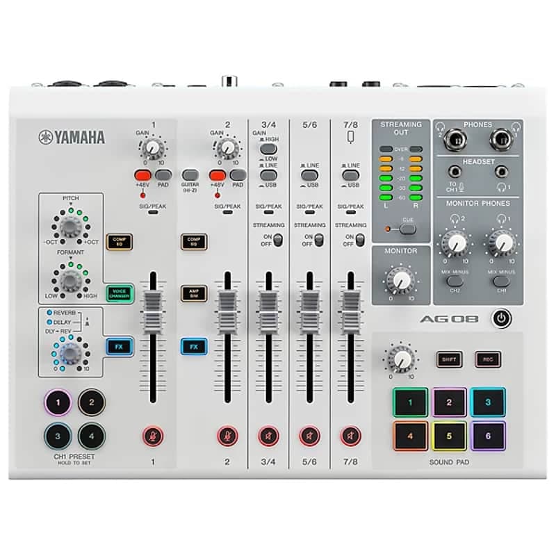 Yamaha AG08 White 8-Channel Mixer/Usb Interface For Ios/Mac/Pc