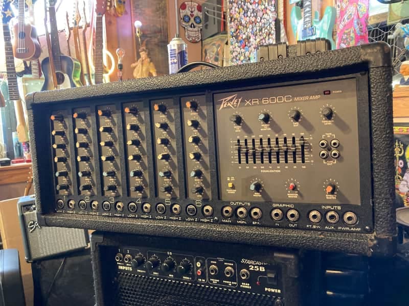Peavey XR 600C Powered PA Head Amp Mixer 1980s 90s - Black