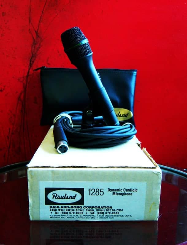 Vintage RARE 1990's Rauland Borg 1285 dynamic cardioid microphone Low Z w accessories Astatic 960 Shure Electro Voice # 1