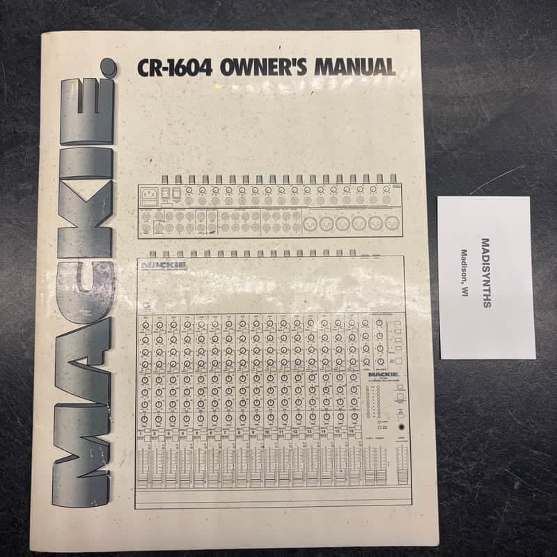 Mackie Owner’s Manual (820-001-00) for CR-1604