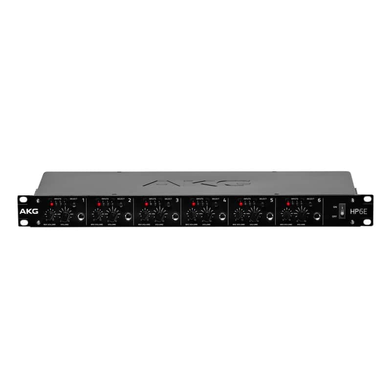 AKG HP6E 6-Channel Headphone Amp Amplifier w/ 4 Selectable Stereo Inputs 1U Rack