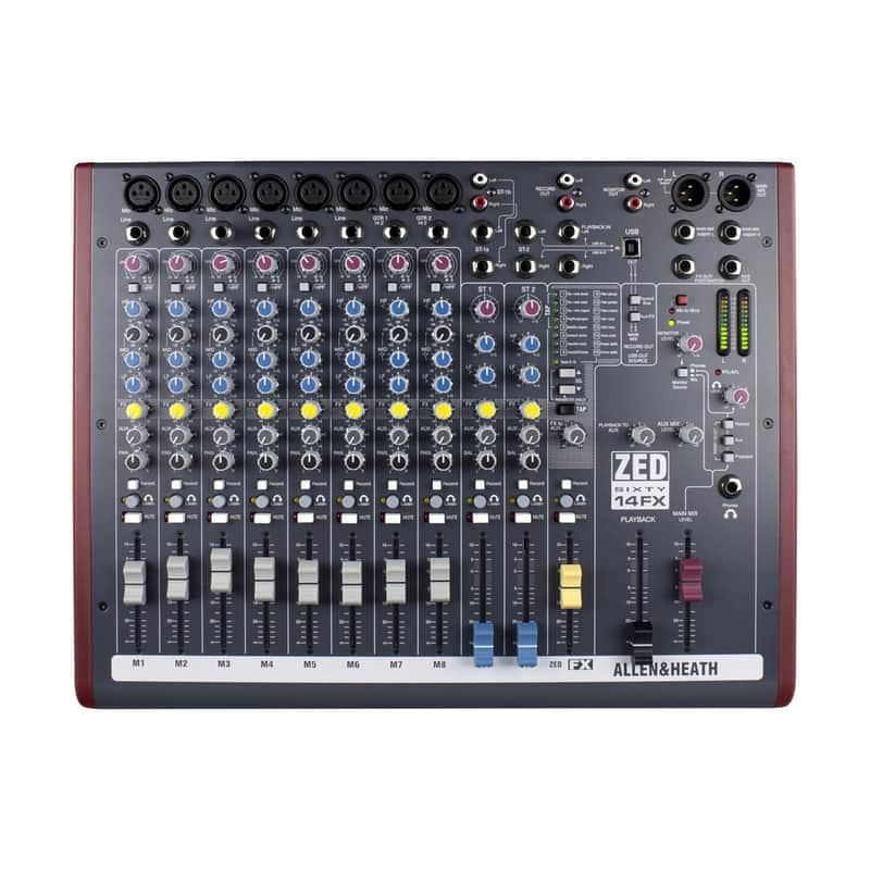 Allen & Heath ZED60-14FX 14 Channel Mixer w/ USB Audio Interface & Effects