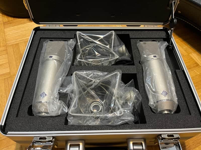 Neumann U 87 Ai Large Diaphragm Multipattern Condenser Microphone Stereo Pair - Nickel