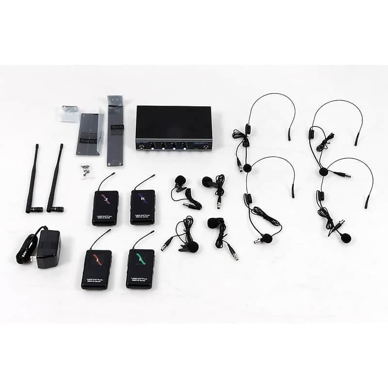 VocoPro MIB-QUAD-8B SYSTEM 8-Channel Wireless Headset/Lapel Mic-in-Bag Package, 900-927.2mHz Regular